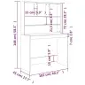 Rakstāmgalds Ar Plauktiem, Melns, 102X45X148 Cm, Koks Vidaxl