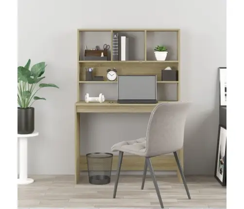 Rašomasis Stalas Su Lentynomis, Ąžuolo, 102X45X148cm Mediena