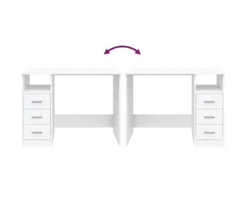 Rakstāmgalds Ar Atvilktnēm, Balts, 102X50X76 Cm Vidaxl