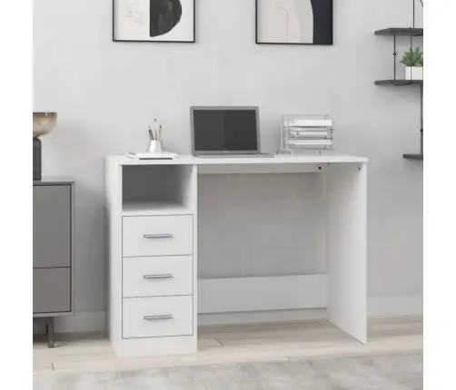 Rakstāmgalds Ar Atvilktnēm, Balts, 102X50X76 Cm Vidaxl