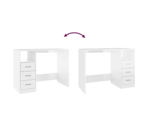 Rakstāmgalds Ar Atvilktnēm, Spīdīgi Balts, 102X50X76 Cm Vidaxl Rakstāmgalds Ar Atvilktnēm, Spīdīgi Balts, 102X50X76 Cm Vidaxl