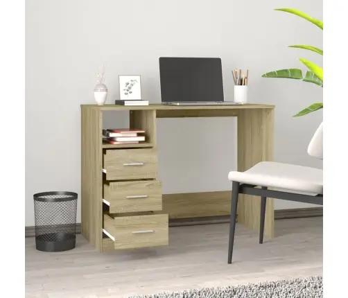 Rakstāmgalds Ar Atvilktnēm, Ozolkoka Krāsa, 102X50X76 Cm, Koks Vidaxl