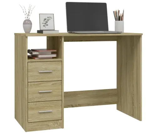 Rakstāmgalds Ar Atvilktnēm, Ozolkoka Krāsa, 102X50X76 Cm, Koks Vidaxl