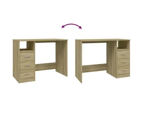 Rakstāmgalds Ar Atvilktnēm, Ozolkoka Krāsa, 102X50X76 Cm, Koks Vidaxl