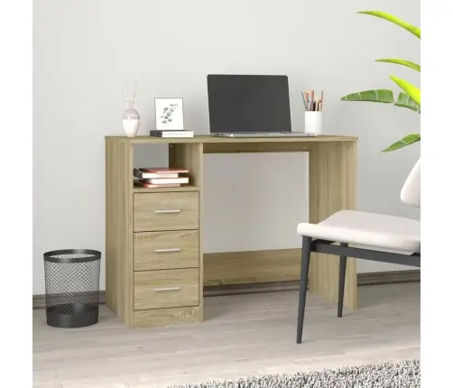 Rakstāmgalds Ar Atvilktnēm, Ozolkoka Krāsa, 102X50X76 Cm, Koks Vidaxl