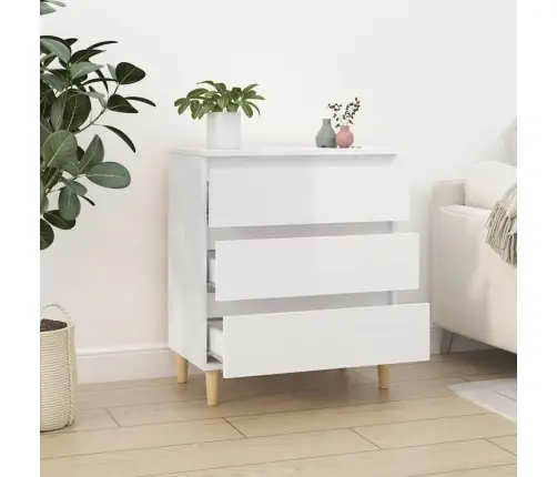 Kumode, Spīdīgi Balta, 60X35X70 Cm, Inženierijas Koks Vidaxl
