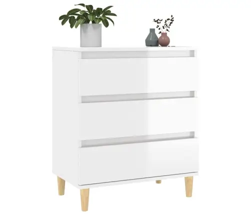 Kumode, Spīdīgi Balta, 60X35X70 Cm, Inženierijas Koks Vidaxl