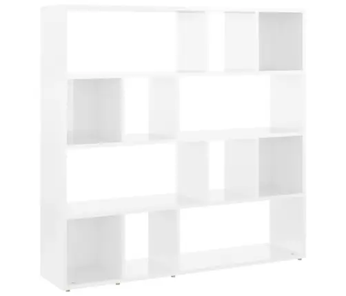 Grāmatu Plaukts, Aizslietnis, Spīdīgi Balts, 105X24X102 Cm Vidaxl