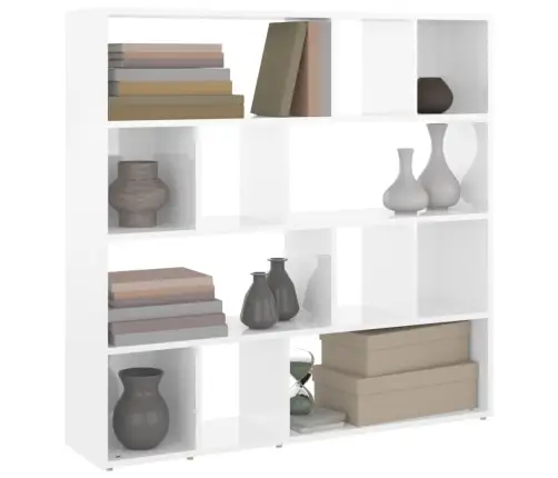 Grāmatu Plaukts, Aizslietnis, Spīdīgi Balts, 105X24X102 Cm Vidaxl