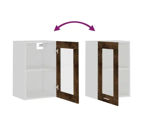 Stiklinė Spintelė,  “Lyon",  Dūminio Ąžuolo,  40X31X60cm  Mediena