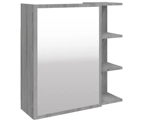 Veidrodinė Vonios Spintelė, Pilka, 62,5X20,5X64cm Mediena