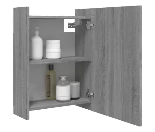 Veidrodinė Vonios Spintelė, Pilka, 62,5X20,5X64cm Mediena