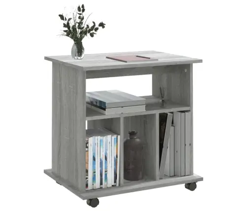 Plaukts Uz Riteņiem, Pelēcīgs, 60X45X60 Cm, Inženierijas Koks Vidaxl