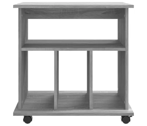 Plaukts Uz Riteņiem, Pelēcīgs, 60X45X60 Cm, Inženierijas Koks Vidaxl