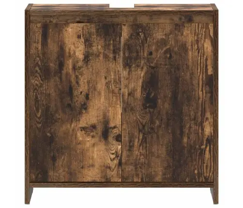 Vonios Spintelė, Dūminio Ąžuolo, 60X33X61cm Apdirbta Mediena Vonios Spintelė, Dūminio Ąžuolo, 60X33X61cm Apdirbta Mediena