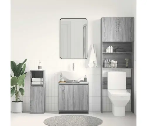 Vannasistabas Skapītis, Pelēks, 60X33X61 Cm, Inženierijas Koks Vidaxl