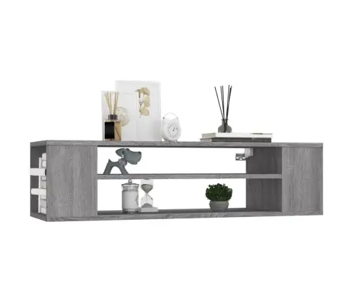 Piekarams Tv Skapītis, Pelēks, 100X30X26,5Cm, Inženierijas Koks Vidaxl