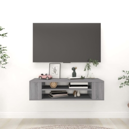 Piekarams Tv Skapītis, Pelēks, 100X30X26,5Cm, Inženierijas Koks Vidaxl