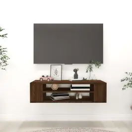 Pakabinama Tv Spintelė, Ruda Ąžuolo, 100X30X26,5cm Mediena