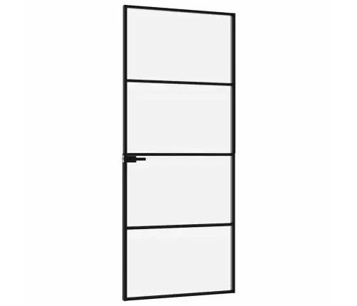 Vidaus Durys, Juodos, 83X201,5cm Grūdintas Stiklas/Aliuminis Vidaus Durys, Juodos, 83X201,5cm Grūdintas Stiklas/Aliuminis