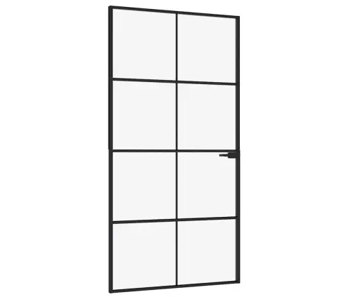 Iekšdurvis, 102X201,5 Cm, Melnas, Rūdīts Stikls Un Alumīnijs Vidaxl