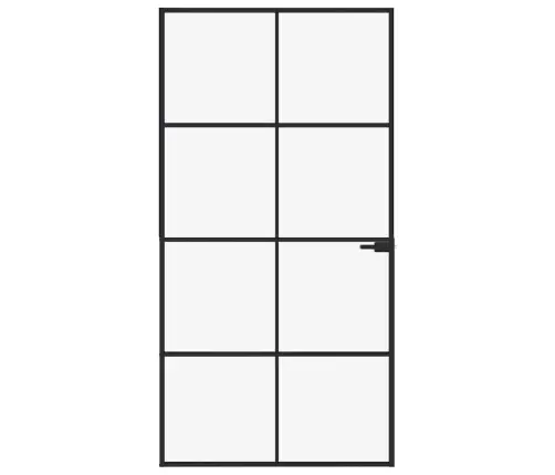 Iekšdurvis, 102X201,5 Cm, Melnas, Rūdīts Stikls Un Alumīnijs Vidaxl