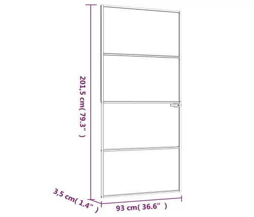 Vidaus Durys, Baltos, 93X201,5cm Grūdintas Stiklas/Aliuminis Vidaus Durys, Baltos, 93X201,5cm Grūdintas Stiklas/Aliuminis
