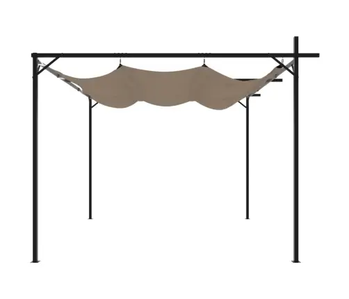 Sissetõmmatava Katusega Lehtla, Pruunikashall, 295X292X230 Cm