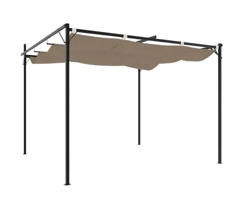 Sissetõmmatava Katusega Lehtla, Pruunikashall, 295X292X230 Cm