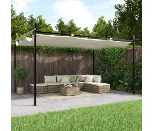 Pergolė Su Ištraukiamu Stogu, Kreminės Spalvos, 395X292X230Cm