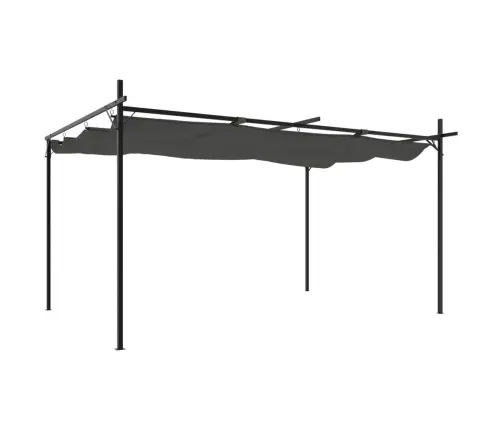 Sissetõmmatava Katusega Lehtla, Antratsiithall, 395X292X230 Cm