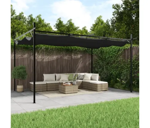 Sissetõmmatava Katusega Lehtla, Antratsiithall, 395X292X230 Cm