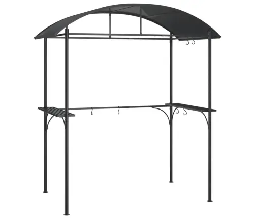 Grila Nojume Ar Sānu Plauktiem, 220X115X230 Cm, Pelēka, Tērauds Vidaxl