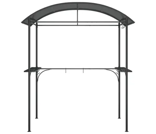 Grila Nojume Ar Sānu Plauktiem, 220X115X230 Cm, Pelēka, Tērauds Vidaxl