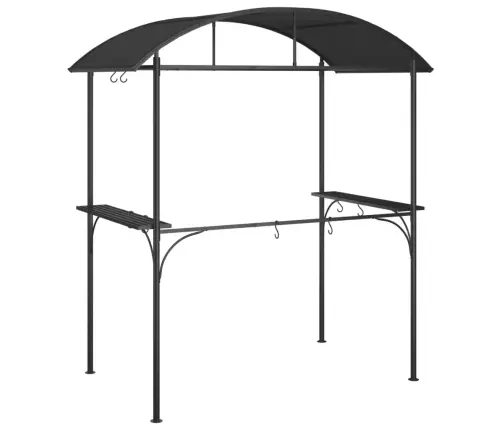 Grila Nojume Ar Sānu Plauktiem, 220X115X230 Cm, Pelēka, Tērauds Vidaxl