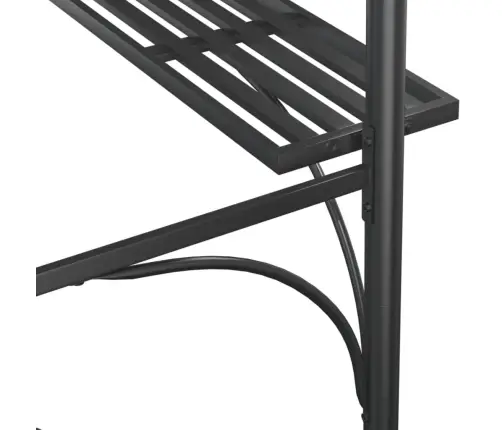 Grila Nojume Ar Sānu Plauktiem, 220X115X230 Cm, Pelēka, Tērauds Vidaxl
