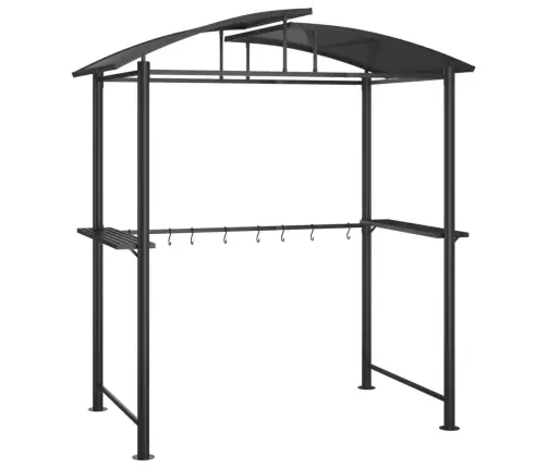 Grila Nojume Ar Sānu Plauktiem, 210X114X230 Cm, Tērauds, Pelēka Vidaxl