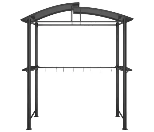 Grila Nojume Ar Sānu Plauktiem, 210X114X230 Cm, Tērauds, Pelēka Vidaxl