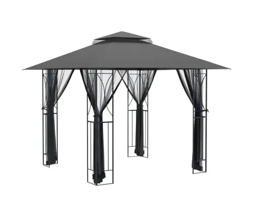 Nojume Ar Sānu Sienām, 300X300X270 Cm, Antracītpelēka, Tērauds Vidaxl