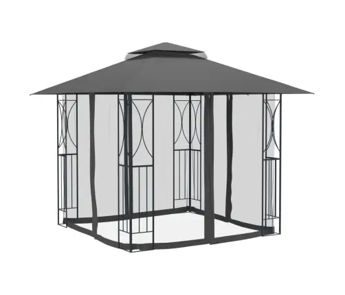 Nojume Ar Sānu Sienām, 300X300X270 Cm, Antracītpelēka, Tērauds Vidaxl