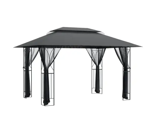 Nojume Ar Sānu Sienām, 400X300X270 Cm, Antracītpelēka, Tērauds Vidaxl