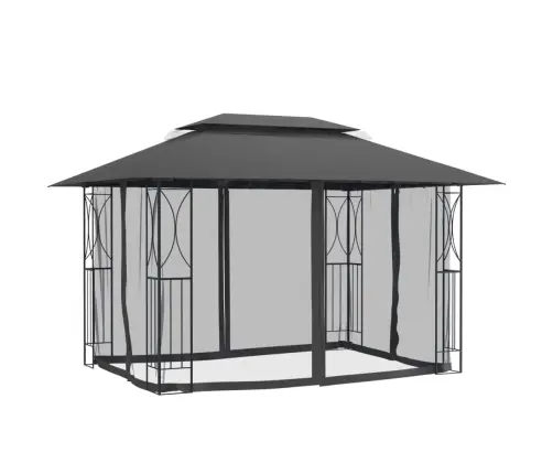 Nojume Ar Sānu Sienām, 400X300X270 Cm, Antracītpelēka, Tērauds Vidaxl