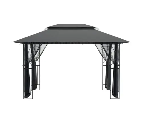 Nojume Ar Sānu Sienām, 400X300X270 Cm, Antracītpelēka, Tērauds Vidaxl