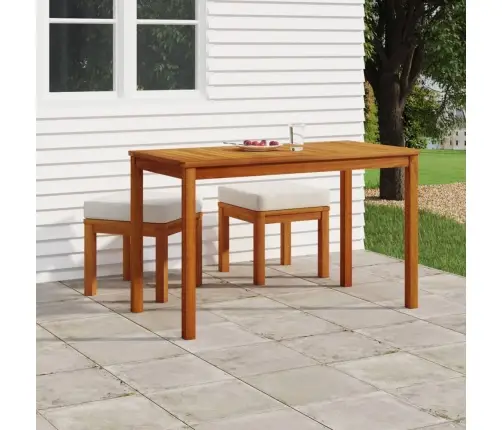 3-Daļīgs Dārza Mēbeļu Komplekts Ar Matračiem, Akācijas Koks Vidaxl