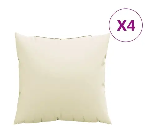 Dīvāna Spilveni, 4 Gab., 50X50 Cm, Krēmkrāsas Audums Vidaxl