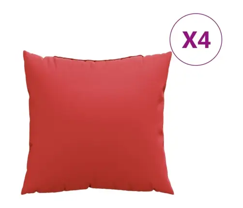 Dīvāna Spilveni, 4 Gab., 50X50 Cm, Sarkans Audums Vidaxl