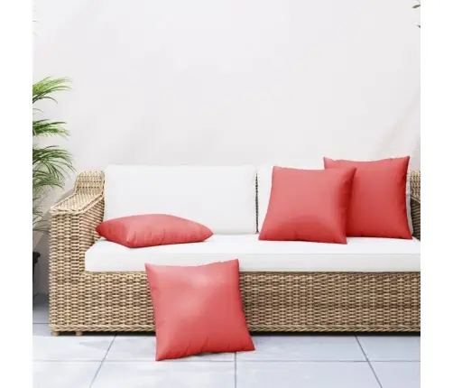 Dīvāna Spilveni, 4 Gab., 50X50 Cm, Sarkans Audums Vidaxl