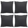 Sofos Pagalvėlės, 4Vnt., Juodos Spalvos, 50X50cm Audinys