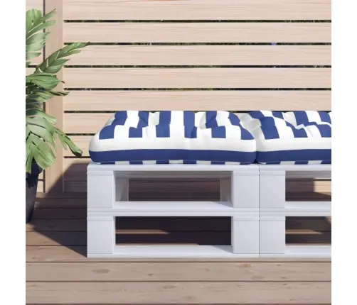 Paletės Pagalvėlė, Mėlyna/Balta, 50X50X12cm Audinys, Dryžuota