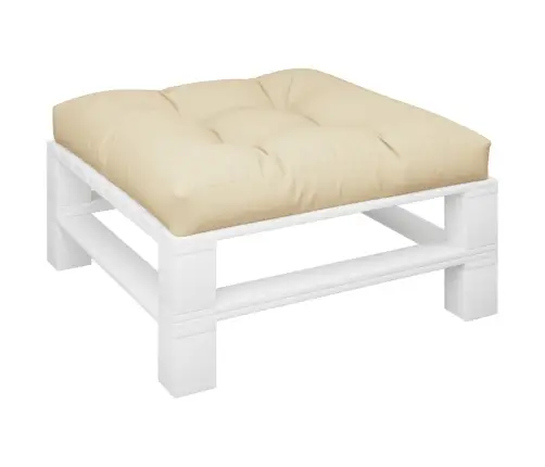 Palešu Spilvens, 80X80X12 Cm, Audums, Bēšs Vidaxl